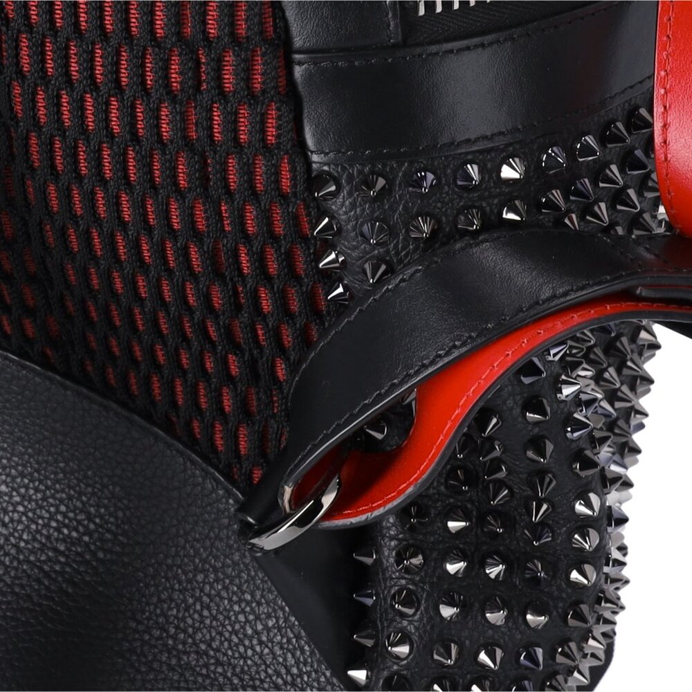Christian Louboutin Explorafunk Studded Backpack 3175044 Black Red - Picture 6 of 8